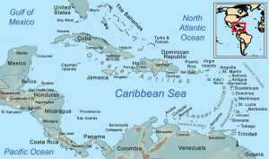 Karibik, Kleine Antillen, Kare, Caribbean general map