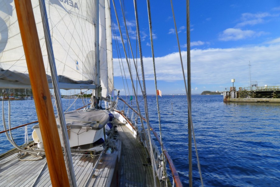 Schooner sailing in the Danish South Sea Islands by