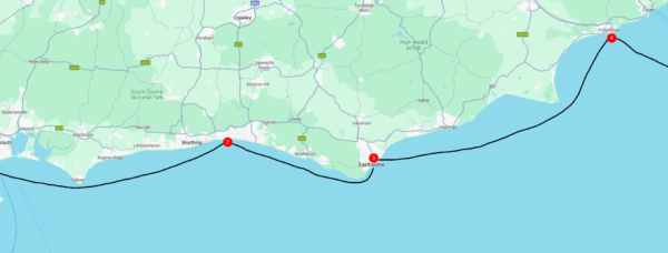 Der Ärmelkanal: Die Küste von Kent und Sussex von 