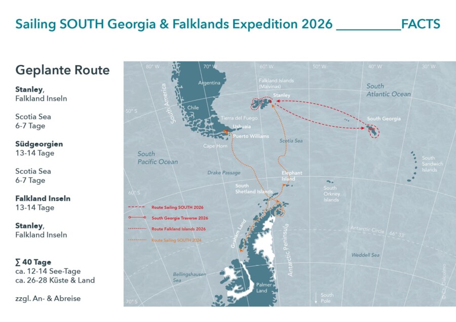 Sailing Expedition Southern Ocean in Shackleton's Footsteps – South Georgia and Falkland Islands from