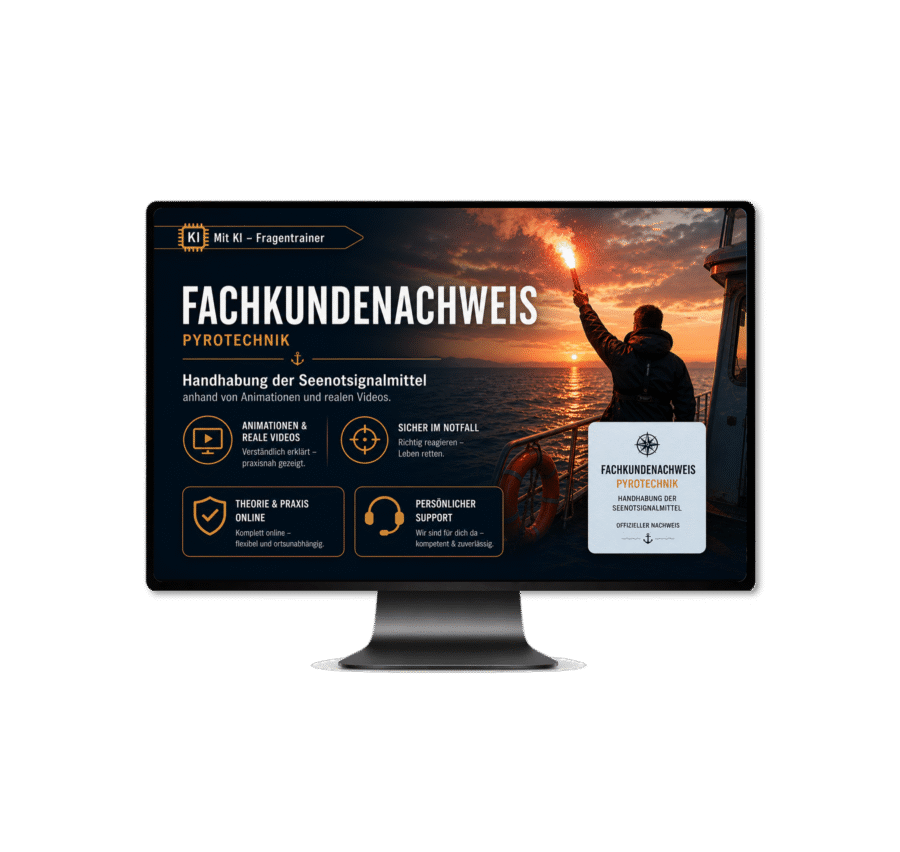 FKN Fachkundenachweis (Pyroschein) – Complete online training by SegelnAG - Yachtschule