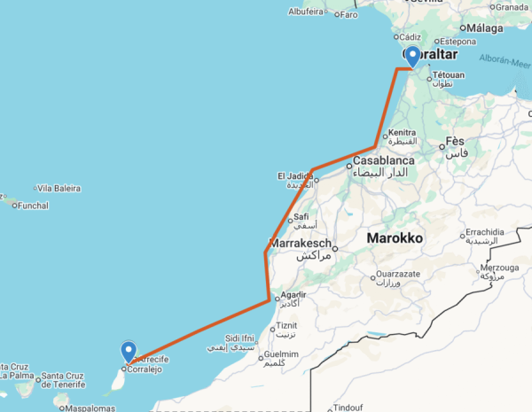 All-inclusive Oneway Meilentörn  Tanger – Lanzarote von 