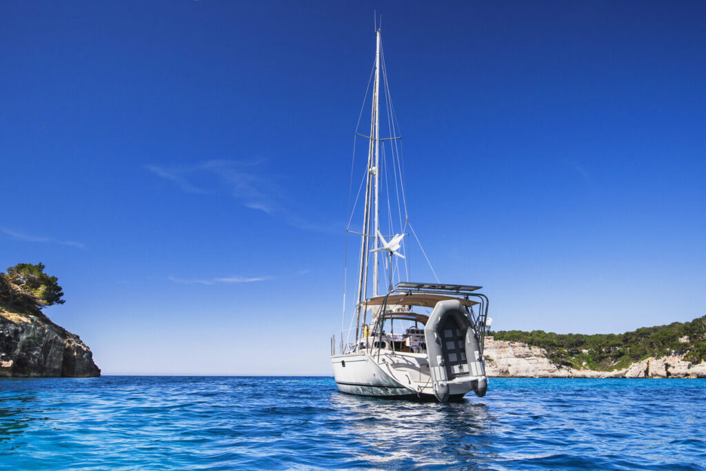 Sailing boat in Mediterranean sea