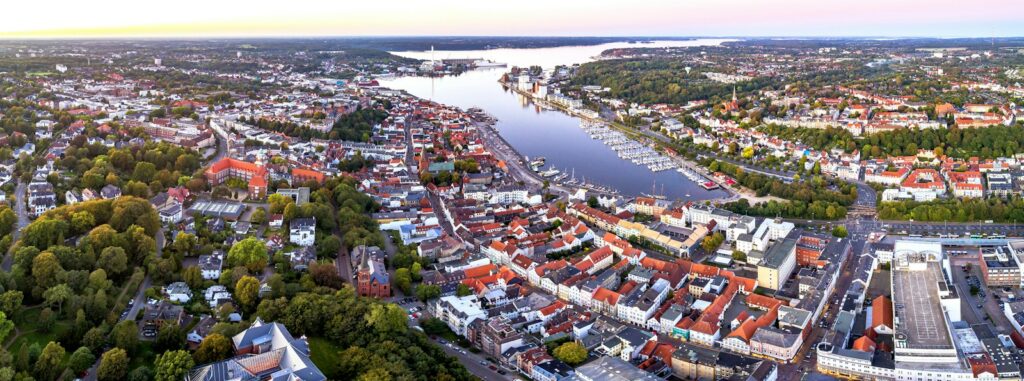 Flensburg und die Flensburger Förde von oben