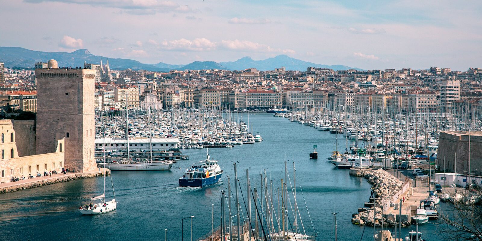 Entrance to the Vieux-Port of Marseille with Fort Saint-Jean Entrance to the Vieux-Port of Marseille with Fort Saint-Jean