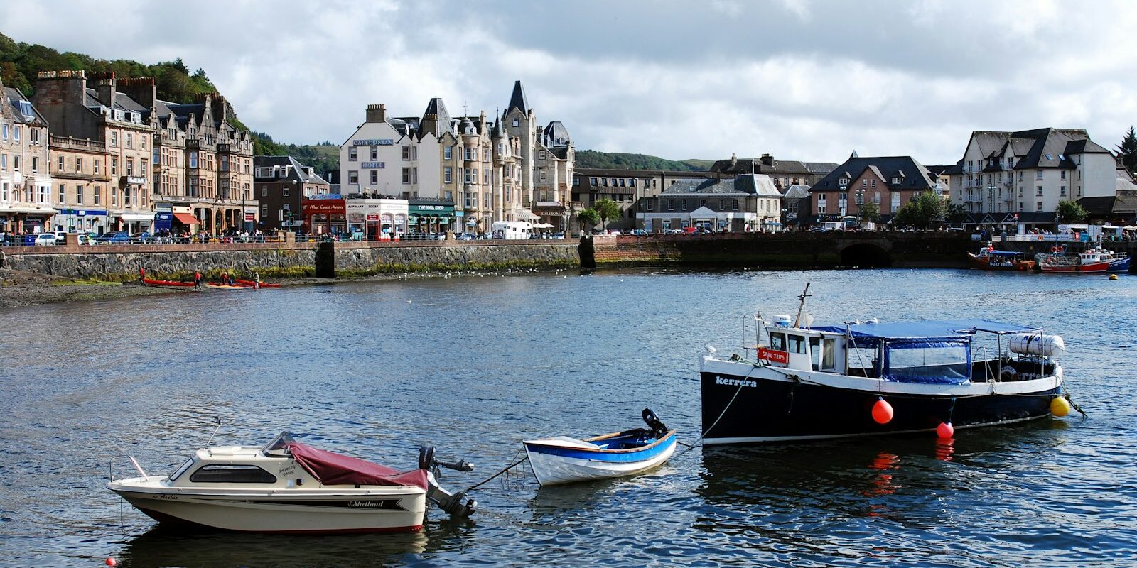 Boats in the harbour of Oban on the west coast of Scotland