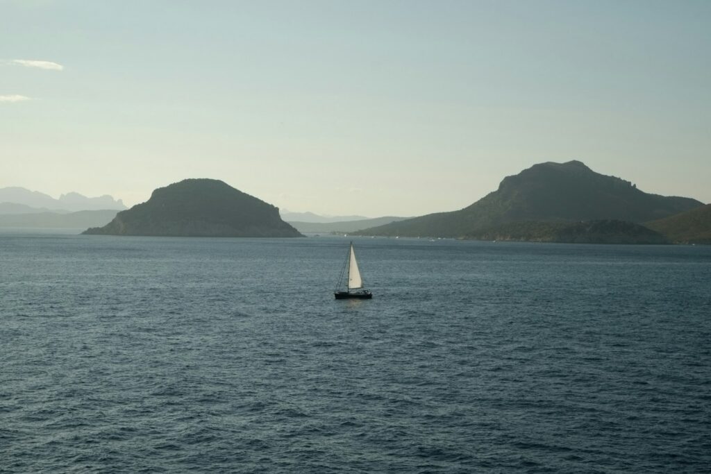Sailing yacht in the Gulf of Olbia