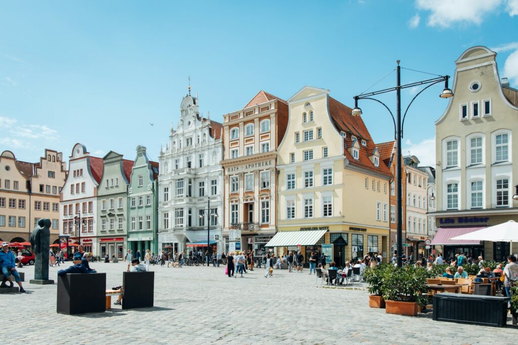 Giebelhäuser am Neuen Markt in Rostock