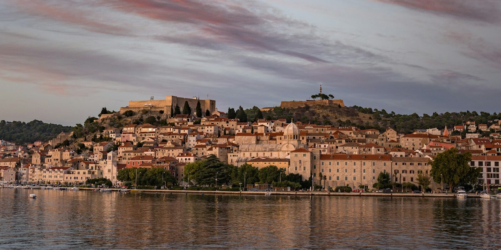 Old town of Šibenik from the water Old town of Šibenik from the water