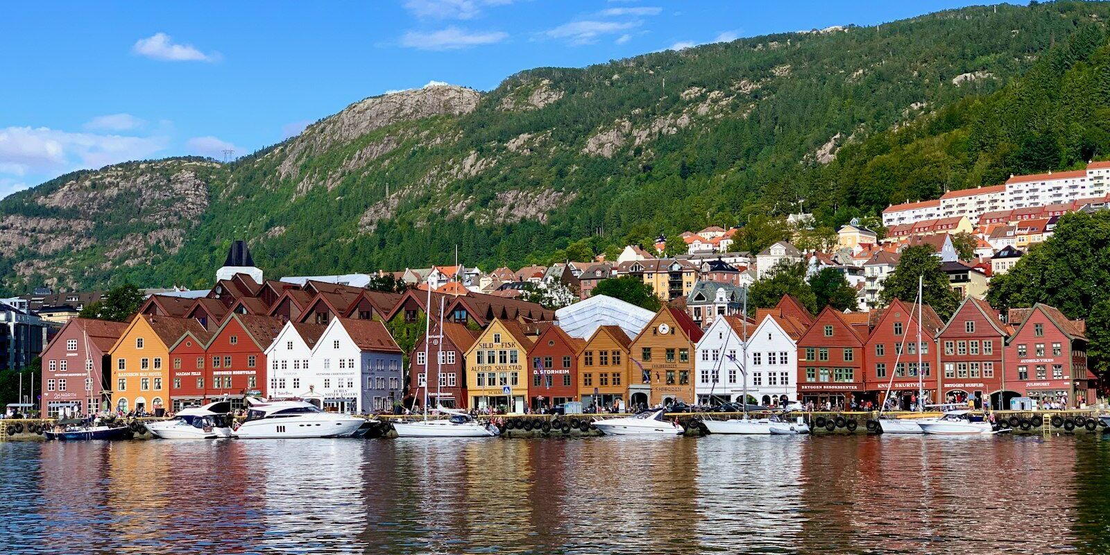 Bryggen on the Vågen harbour basin in Bergen Bryggen on the Vågen harbour basin in Bergen