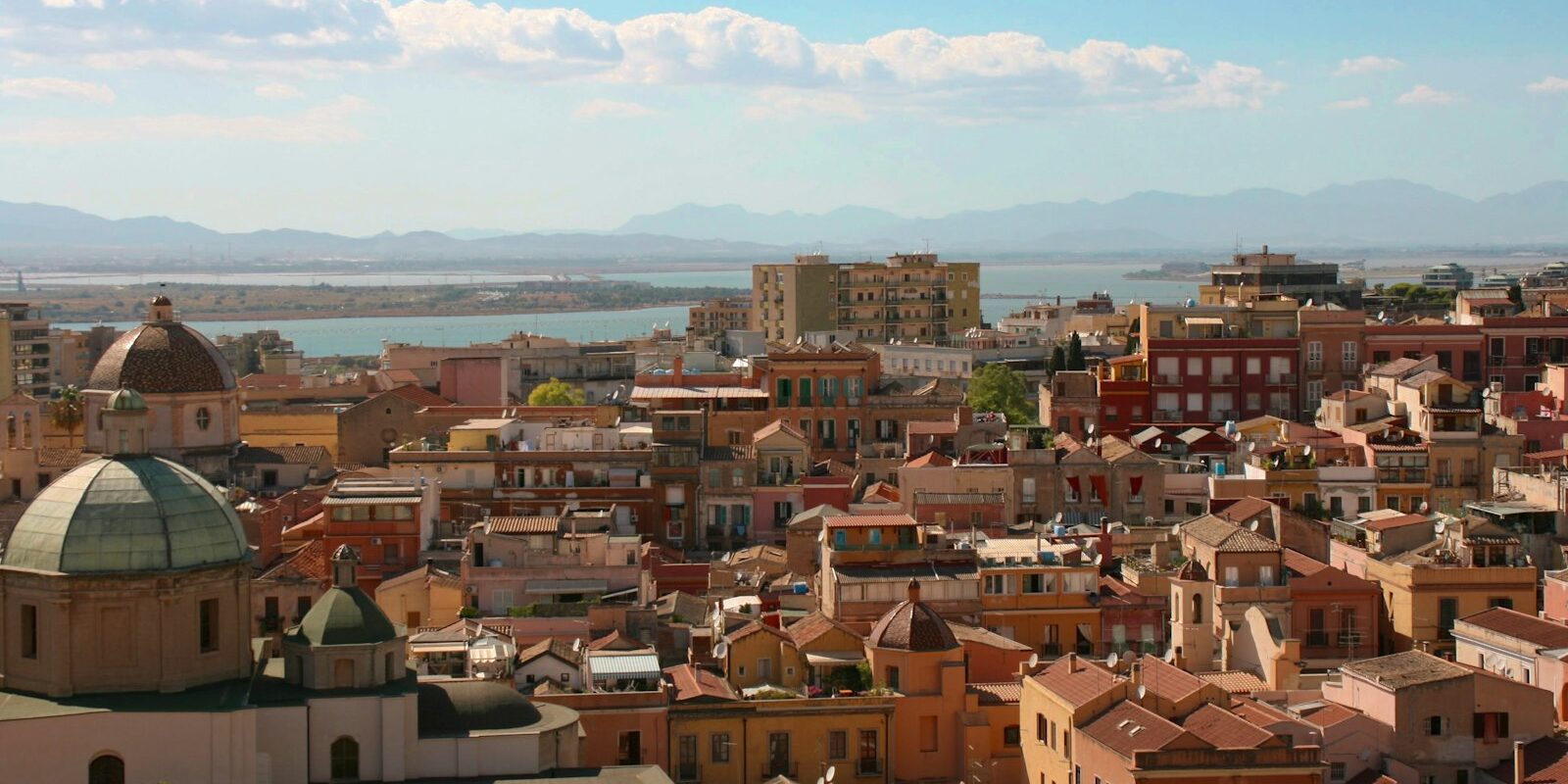 Cagliari with old town and sea Cagliari with old town and sea