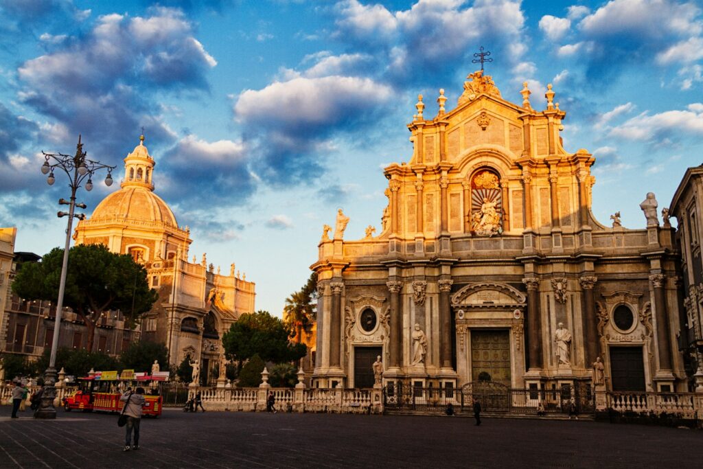 Baroque church in the old town of Catania