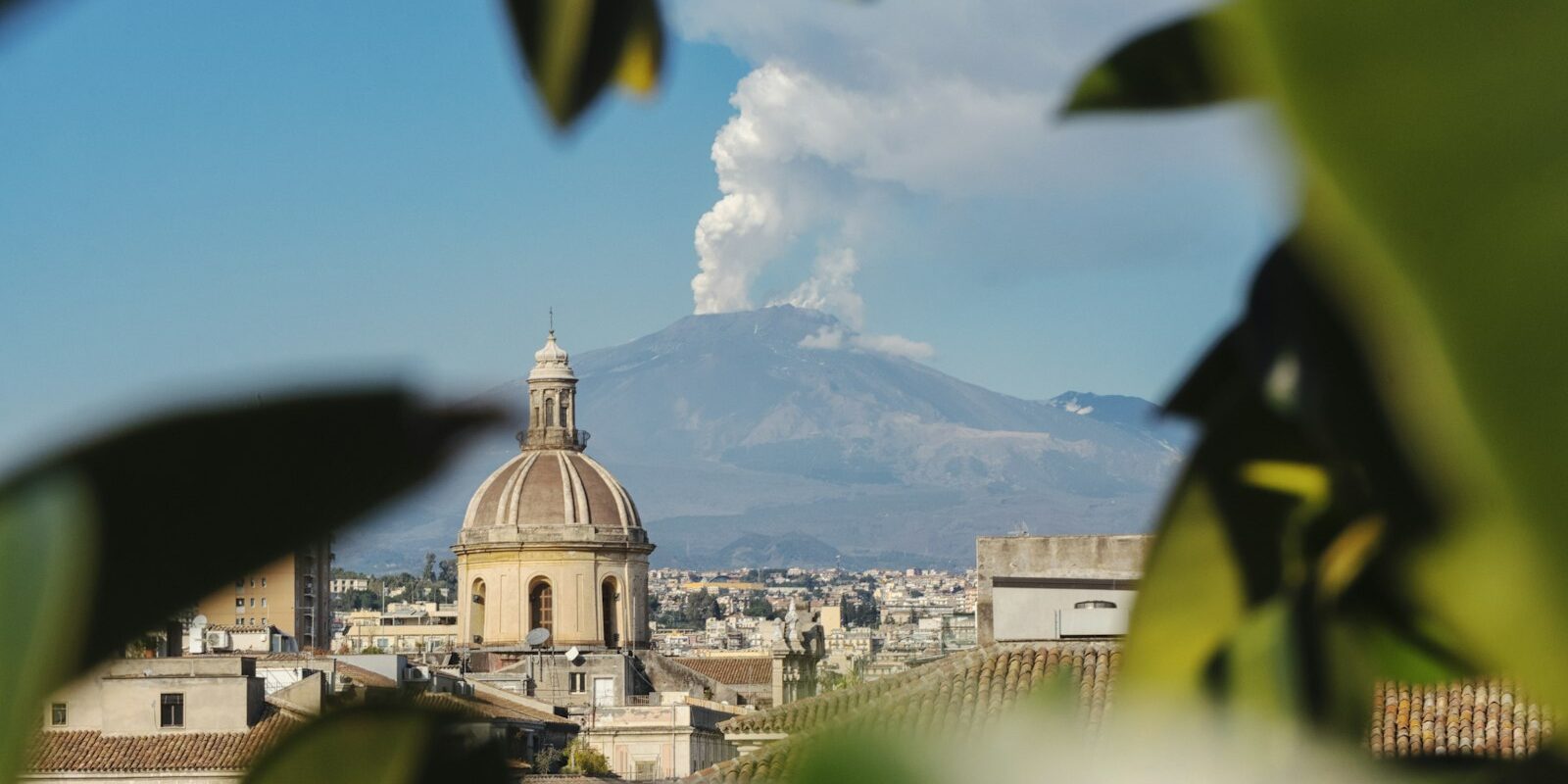 Catania Cathedral with Mount Etna Catania Cathedral with Mount Etna