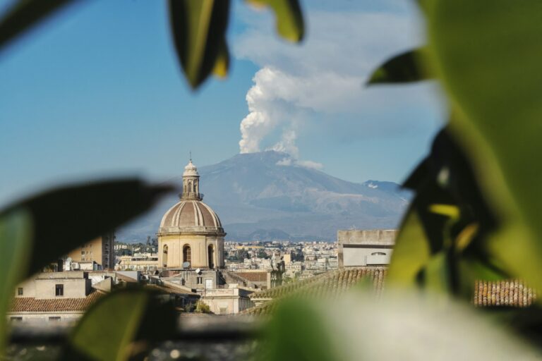 Catania Cathedral with Mount Etna