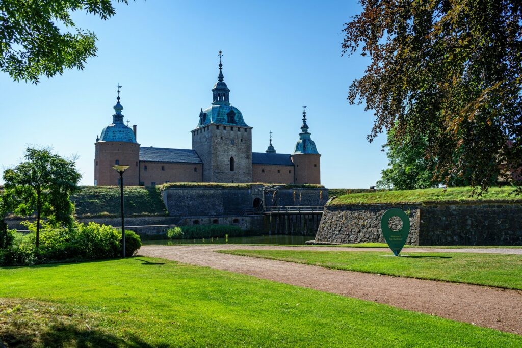 Kalmar slott mit dem Wassergraben