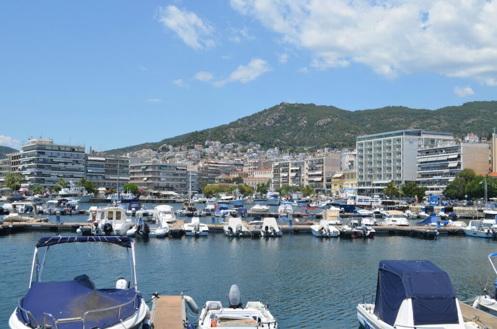 Yachts in the port of Kavala