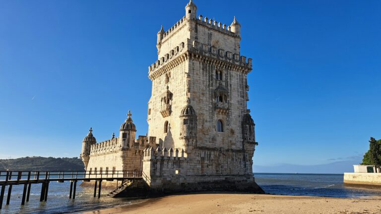 Torre de Belém on the shore of the Tagus in Lisbon