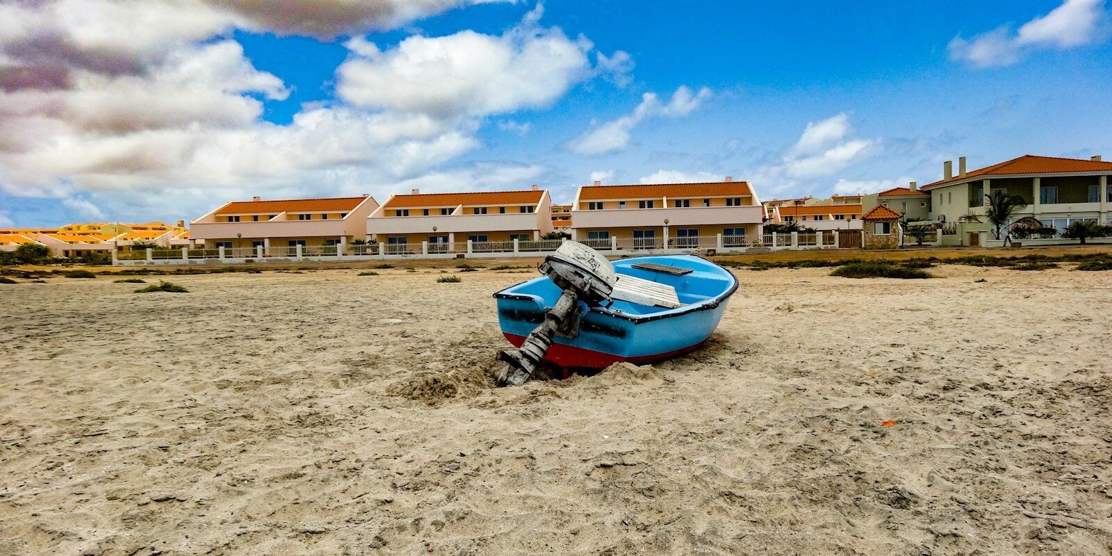 Fishing boat on the beach on the island of Sal Fishing boat on the beach on the island of Sal